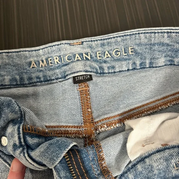 American Eagle Outfitters Distressed Light Blue Jean Shorts - Picture 2 of 4